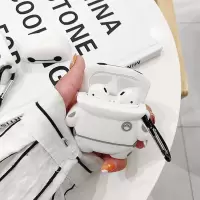 超能陆战队大白airpodspro苹果airpods1/2硅胶无线蓝牙耳机保护壳 立体大白+挂钩 Airpods1/2代