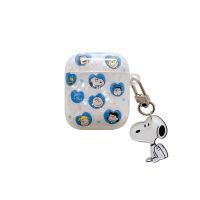 airpods耳机壳苹果无线蓝牙保护套1/2代二三代AirPods Pro卡通女3 白底-蓝爱心查理合集+史努比挂件 A