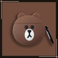 小黑龙airpods保护套i11苹果2代airpodspro夜煞i12耳机套卡通情侣 布朗熊立体 inPods12耳机套