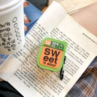 创意个性ins女airpods保护套苹果2代无线耳机盒硅胶可爱情侣挂扣 酸甜酱+挂钩 Airpods1/2代