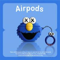 适用Pro芝麻街airpods 1/2保护套苹果无线耳机二软壳3创意男女2代 芝麻街+手扣 AirpodsPro3代