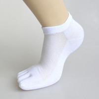 [三双]恒源祥五指袜男短筒网面春夏薄透气棉质分趾袜均码 白色(基础款) 3双