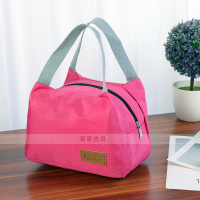 手提包女大号加厚防水布包饭盒袋便当包女士手提袋妈咪包小布包包 玫红CSF
