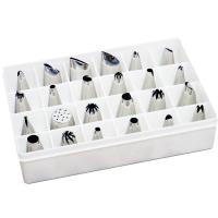 不锈钢裱花袋嘴套装 DIY曲奇蛋糕玫瑰花裱花嘴24头裱花烘焙工具 混装24头(无转换器外盒随机)