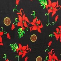 人造棉布料印花棉绸布料夏季衣服服装碎花绵绸连衣裙面料 1#竹节棉绸喇叭花