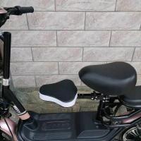 电动车儿童前置座椅可折叠小孩前座电瓶车踏板车婴儿宝宝坐凳 黑色单座