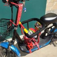 电动摩托车前置儿童座椅子宝宝减震前座婴儿小孩踏板电瓶车安全椅 红色熊猫双减震+大礼包