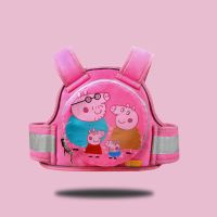 可收纳电动车儿童安全带电瓶车宝宝安全背带摩托车小孩防摔绑带 可收纳粉色小猪