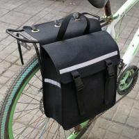 加厚帆布长途自行车包 电动车驮包 驼包车架包后架包骑行包山地车 黑色帆布单边