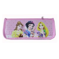 小学生幼儿园帆布笔袋儿童学习用品铅笔袋奥特曼公主硬壳文具袋 粉红色