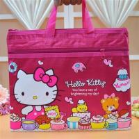 学生卡通手提文件袋A4多层帆布作业袋可爱试卷收纳袋档案袋资料袋 kT手提文件袋玫红色