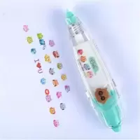 创意花边带按压式可爱卡通图案修饰带diy装饰日记手帐少女修正带 猫头鹰1个