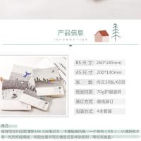 笔记本本子批发小学初高中生用可爱韩版手账本记事本日记本记账本 4本装 A5/花型随机