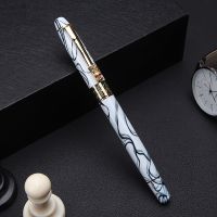 永生金属铱金美工钢笔学生练字成人硬笔书法签名速写墨囊墨水钢笔 波纹白[0.5mm]直尖 单支钢笔[无赠品]