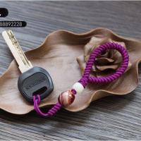 手工编织金刚结手机挂件男挂饰链子短挂绳女手机指环钥匙挂绳 短玛瑙紫色