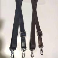 新品加强款男包配件背包带斜挎单肩包带子电脑包肩带男士皮包背带 加强款黑色带银白钩 2.5厘米宽