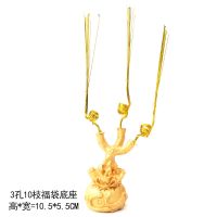 手工串珠材料包DIY发财树底座摆件配饰品金钱招财盆栽树干工艺品 3孔迷你福袋底座 加铁丝10支