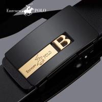 保罗皮带男士自动扣真皮腰带商务休闲时尚牛皮腰带新款百搭 新款式-金色 105CM(100-120斤)