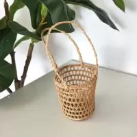 印尼草编韩风ins家居软装小篮子编织道具拍摄水杯套日式和风茶室 02小水壶篮