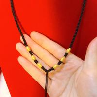 新款磨砂牡丹花吊坠久不掉色手工编绳时尚项链 单件黑绳