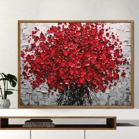 diy数字油画客厅成人儿童手绘填色油彩画手工装饰画窗前一景 2096红红火火 40*50cm不带内框