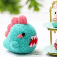 羊毛毡手工制作DIY材料包柴犬兔子卡通可爱戳戳乐情侣礼物送男友 绿怪兽+工具+视频教程