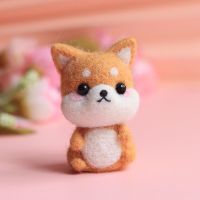 羊毛毡戳戳乐柴犬挂件手工制作diy材料包钥匙扣送给男友生日礼物 黄豺犬 无工具[新手不推存]