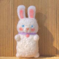 小熊兔兔羊毛毡 戳戳乐情侣手工制作diy材料包 新手创意圣诞送礼 兔兔材料包 三针+工作台