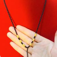 2021新款百合花吊坠女生项链时尚饰品手工编绳项链 单件黑绳