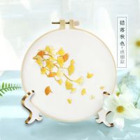 团扇刺绣手工diy材料包自绣初学者绣品古风苏绣双面绣扇子挂画 错落秋色[挂画款]