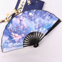 新款九寸古风折扇十里桃花中国风汉服夏季扇子演出拍照道具仙女扇 白鹿仙踪