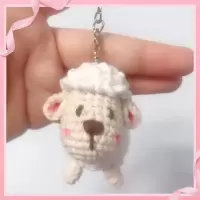 毛线编织手工玩偶小绵羊可爱挂件DIY手作打发时间毛线材料包 材料包白色羊毛款(工具+教程)
