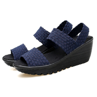 老北京布鞋春男女鞋手工编织鞋休闲轻便透气青年开车练车鞋情侣款 蓝色 35