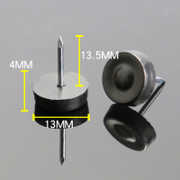 家具塑料地脚钉尼龙防潮防滑增高橱柜桌椅凳子沙发地脚垫静音地钉 13直径黑色带圆点地脚钉100个