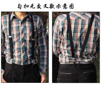 勾扣背带裤背带夹提裤带子伴郎伴娘吊带绳男女通用挂钩弹力背带夹 勾扣无交叉黑色 100cm长