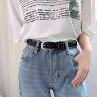 港风简约女士皮带女百搭休闲新款牛仔裤带黑色时尚韩版腰带女装饰 新款-爱心黑色(全孔位)