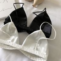 新款上衣女装夏季抹胸裹胸文胸无钢圈美背细肩吊带内衣三角杯文胸 1件黑色 均码(后背松紧带)