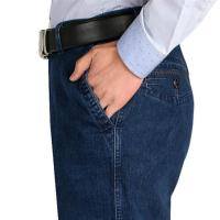 冬秋中老年男装牛仔裤大码高腰宽松百搭中老年弹力耐磨工装牛仔裤 1A厚款深蓝色不加绒 31[腰围2尺4]