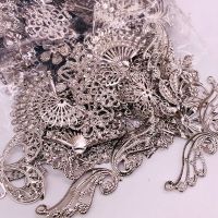 混款散称古风花片新娘古装配件diy汉服古风和风花片发簪花心吊坠 白K色混款100克(约100多个)