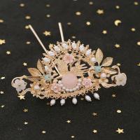 仙气古风顶簪头饰丸子头饰品简约复古风盘发步摇发冠配饰汉服 A4