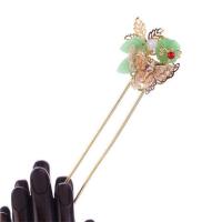 流苏发钗盘头发饰品发饰汉服头饰宫廷风发簪古风步摇花朵珍珠簪子 金色蝶恋花