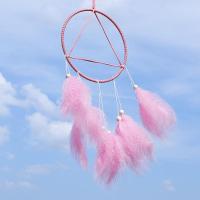 月亮捕梦网风铃挂饰毕业礼物创意生日礼物房间装饰挂件毕业礼物 三角之恋粉色不带灯(16厘米圈) 普通包装+挂钩