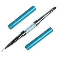 美甲工具笔刷光疗笔圆头延长甲刷双头拉线笔彩绘指甲图案线条刷子 光疗圆头+9mm拉线