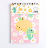 A4加厚素描本空白画画本子 可爱线圈上翻速写本学生手绘画涂鸦本 79384-恐龙素描本[糖果]