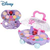 迪士尼冰雪奇缘艾莎公主美妆盒儿童女孩水洗化妆品套装无毒指甲油 双层-苏菲亚公主化妆车