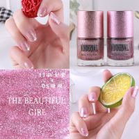 金沙指甲油套装不可剥持久防水无毒带亮片美甲学生款显白脚指甲油 [2瓶装]05金沙珊瑚+11仙女紫 单件