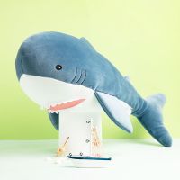 MINISO名创优品 海洋系列鲨鱼公仔娃娃抱枕公仔毛绒女生可爱玩具 浅蓝色鲨鱼