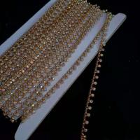 傣族苗族景颇族少数民族手缝装饰服装专用服装装饰品水钻链辅料 吊滴金幻彩 9米