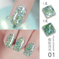 爆闪微钻亮片指甲油胶2020年新款色极彩盛宴爆闪光疗胶美甲店专用 [极彩流光-01号] 8.8ml 金典黑瓶
