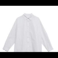 可爱蝴蝶结宽松萝卜裤湖蓝绿百搭背带裤加白色衬衫连体阔腿套装裤 白色polo领衬衫 单衫 XL